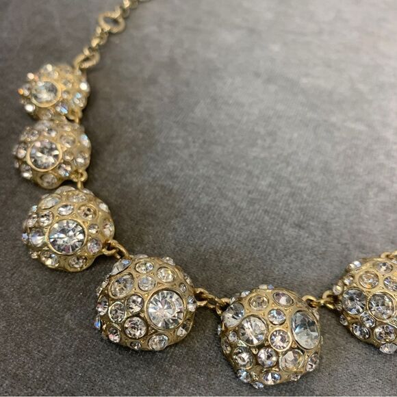 GOLDTONE rhinestone embellished circular necklace - Picture 6 of 12